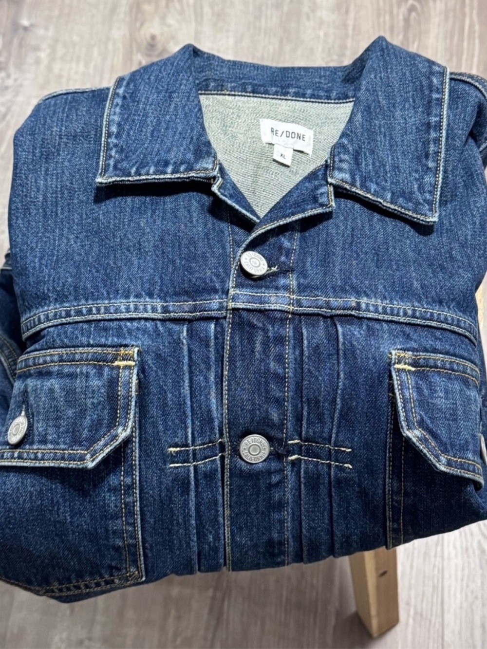 NWT RE/DONE 1 Year Wear Vintage Blue Classic Denim Jacket Mens XL $450 - Picture 13 of 16